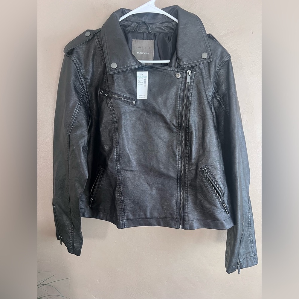 Maurices Black Leather Jacket for Women